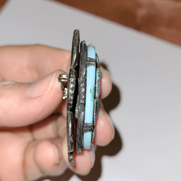 Vintage Neiger Bros Egyptian Revival Cameo Brooch Pin Czech Glass Antique EUC - Picture 7 of 7